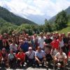 Foto di gruppo con il Monte Bianco che fà da cornice